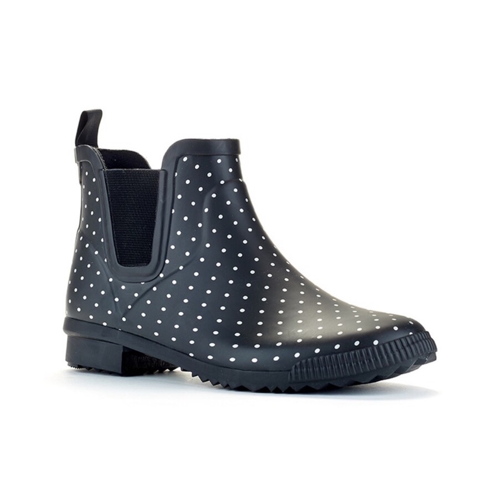 COUGAR REGENT POLKA DOT ANKLE RAIN BOOTS - size 8